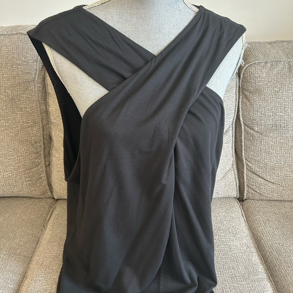 Soft Surroundings Tayla Black Top Size 3X Plus 24W Sleeveless Crossover NWT!